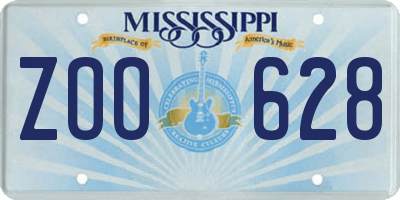 MS license plate ZOO628