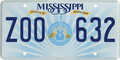 MS license plate ZOO632