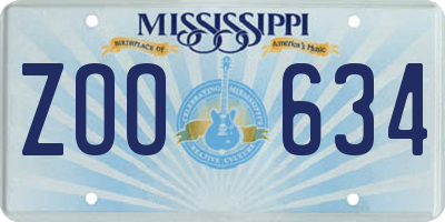 MS license plate ZOO634