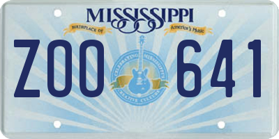 MS license plate ZOO641