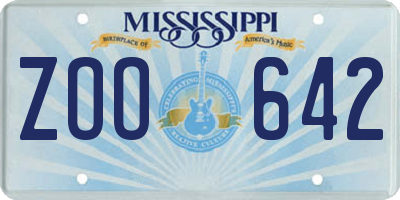 MS license plate ZOO642