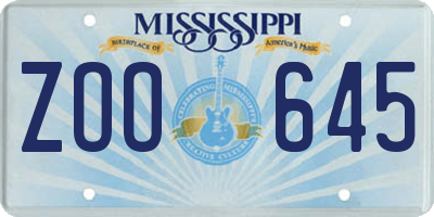 MS license plate ZOO645