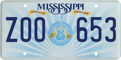 MS license plate ZOO653