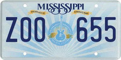 MS license plate ZOO655