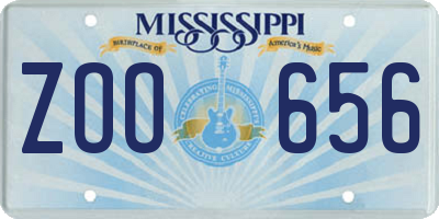 MS license plate ZOO656