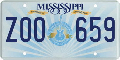 MS license plate ZOO659