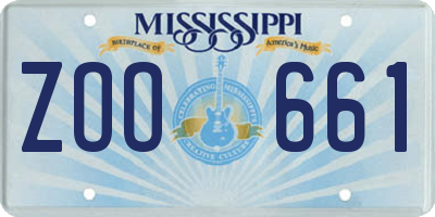 MS license plate ZOO661