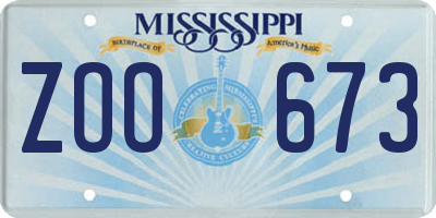 MS license plate ZOO673