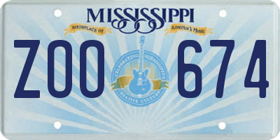 MS license plate ZOO674