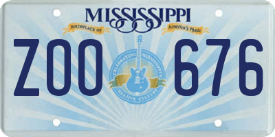 MS license plate ZOO676