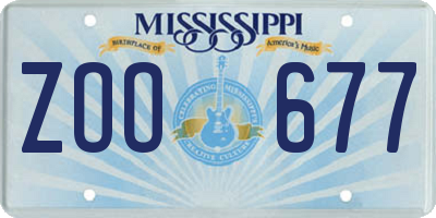 MS license plate ZOO677