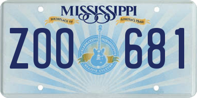 MS license plate ZOO681