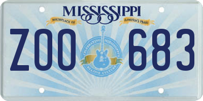 MS license plate ZOO683