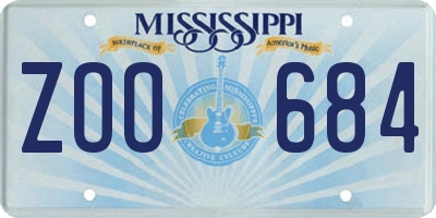 MS license plate ZOO684