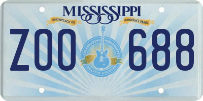 MS license plate ZOO688