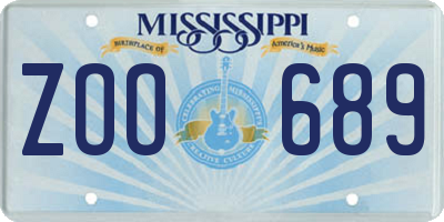 MS license plate ZOO689