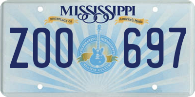 MS license plate ZOO697