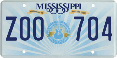 MS license plate ZOO704