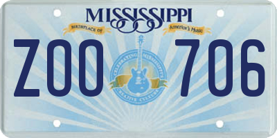 MS license plate ZOO706