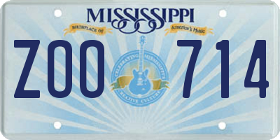 MS license plate ZOO714