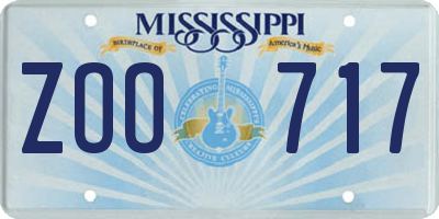 MS license plate ZOO717