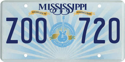 MS license plate ZOO720