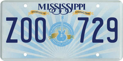 MS license plate ZOO729