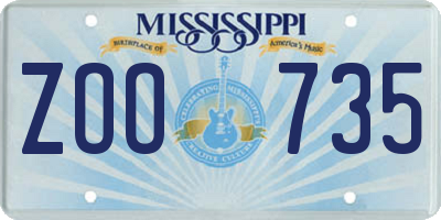 MS license plate ZOO735
