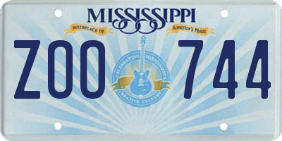 MS license plate ZOO744