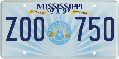 MS license plate ZOO750