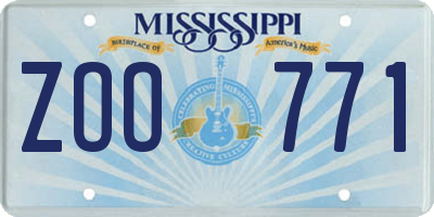MS license plate ZOO771