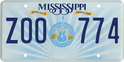 MS license plate ZOO774
