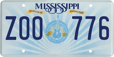 MS license plate ZOO776