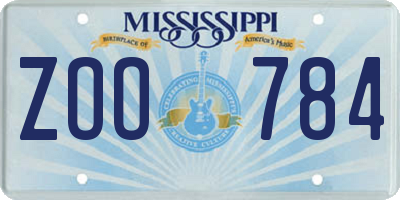 MS license plate ZOO784