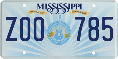 MS license plate ZOO785
