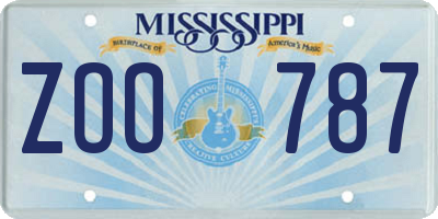 MS license plate ZOO787