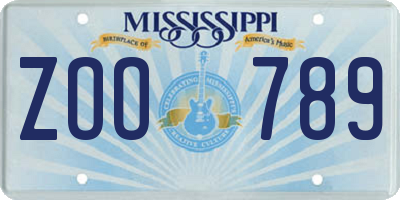 MS license plate ZOO789