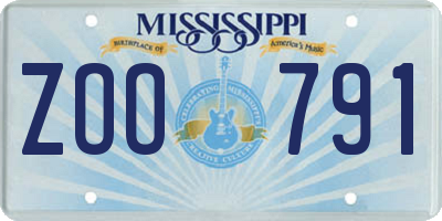MS license plate ZOO791