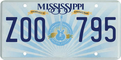 MS license plate ZOO795