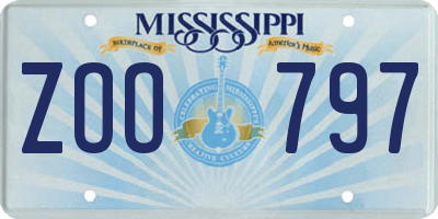 MS license plate ZOO797