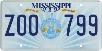 MS license plate ZOO799