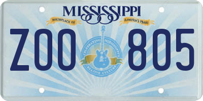 MS license plate ZOO805