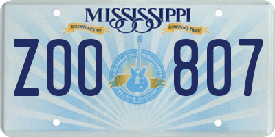 MS license plate ZOO807