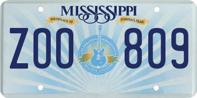 MS license plate ZOO809
