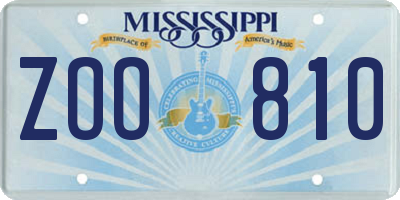 MS license plate ZOO810