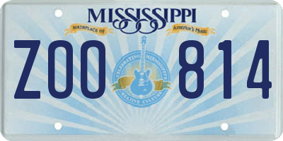 MS license plate ZOO814