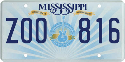 MS license plate ZOO816