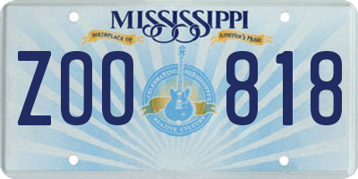 MS license plate ZOO818