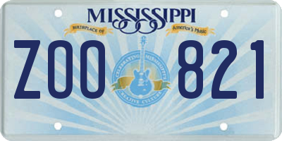 MS license plate ZOO821