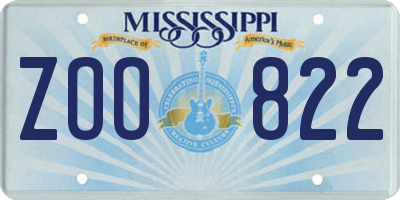 MS license plate ZOO822